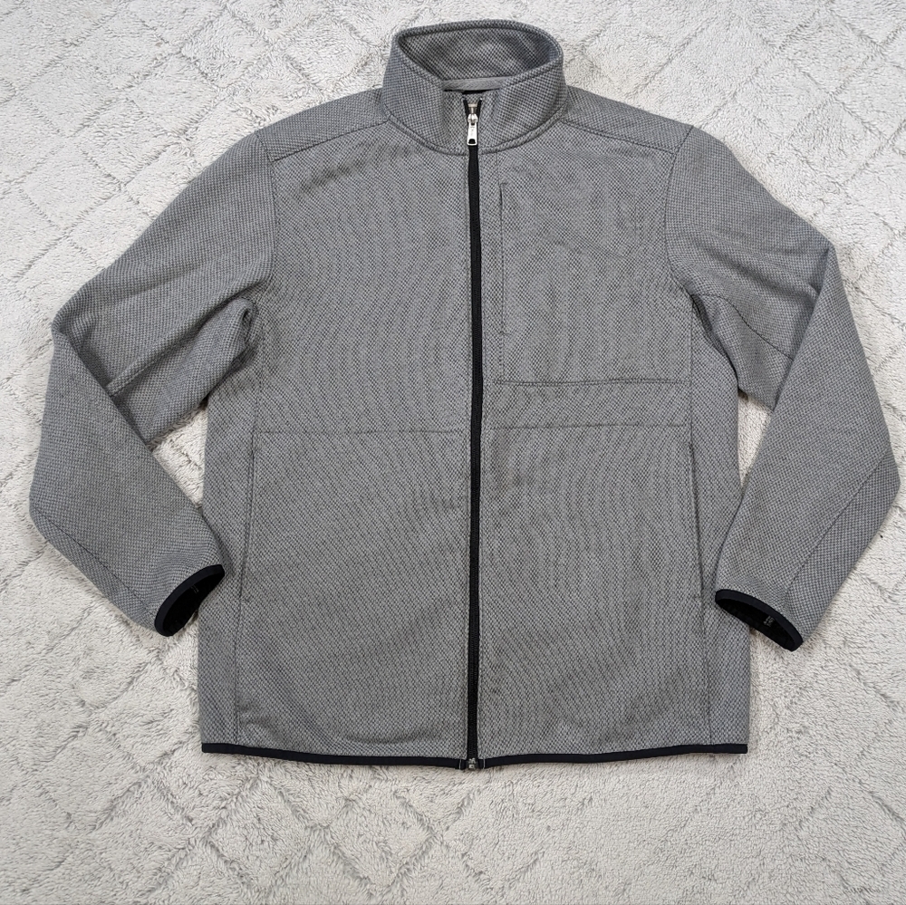 Duluth Trading Co Jacket Men's Medium Gray Threshold Fleece Full Zip Mock 